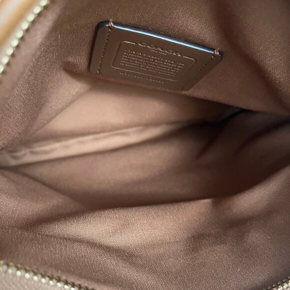 Vintage COACH Hudson Pocket Zip Tan Pebbled Leather Crossbody Bag - Picture 5 of 6